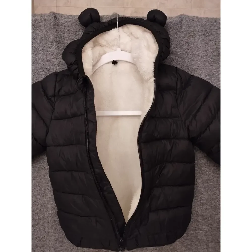 Cecorc Puff Jacket Baby 2T Puffer Coat Hooded Zip Black